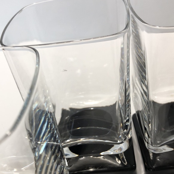 Set Of Four Vintage Disaronno Amethyst Pedestal Square Base  Cocktail Glasses - Picture 16 of 16